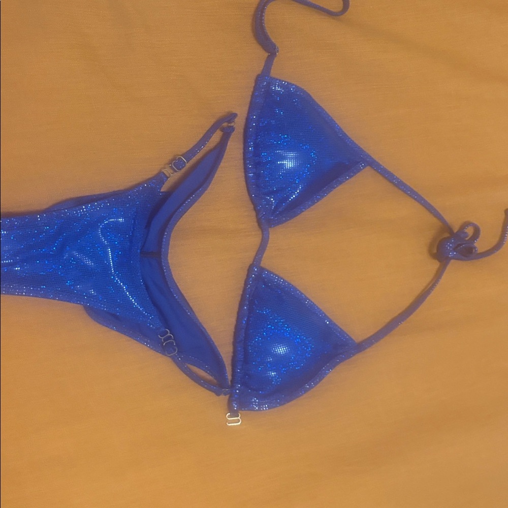 Toxic Angels brand new holo royal blue fit model suit